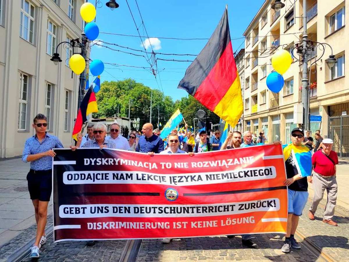 Protest zum Schlesischen Autonomiemarsch in Kattowitz