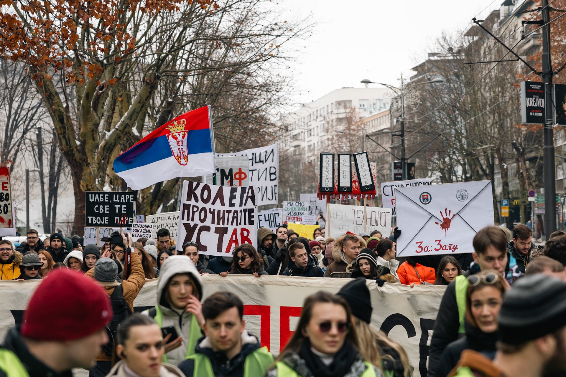 Demonstrationen in Belgrad gegen die Regierung, Januar 2025. Foto: frei von https://protesti.pics/studenti