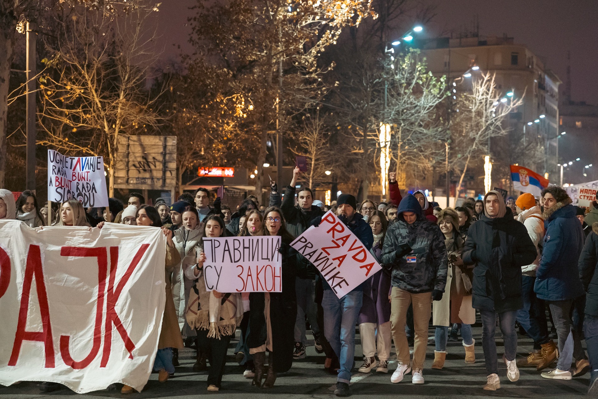 Demonstrationen in Belgrad gegen die Regierung, Januar 2025. Foto: frei von https://protesti.pics/studenti