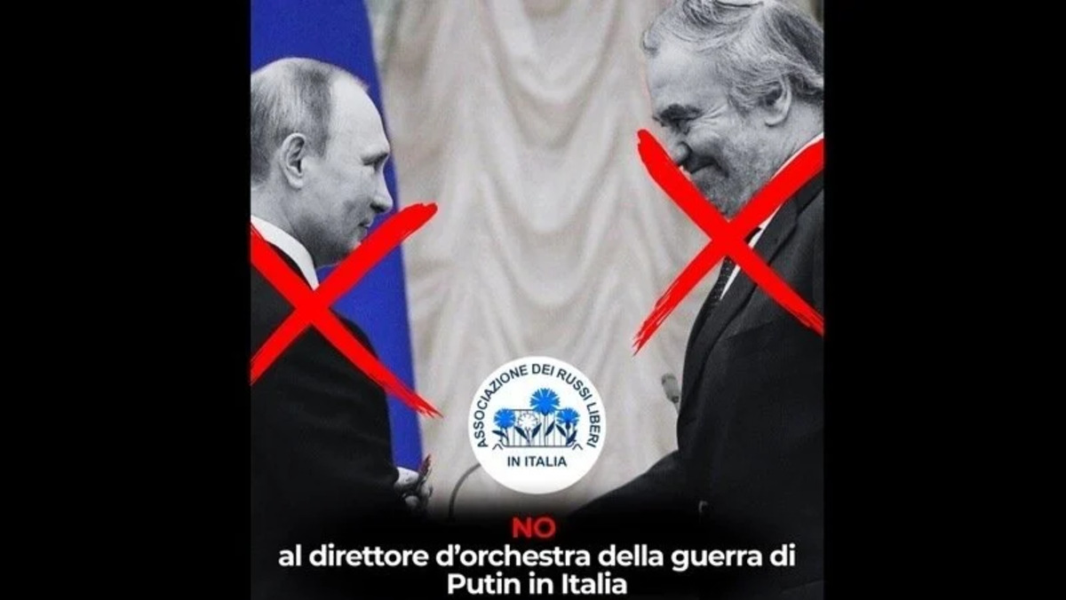 Für die Vereinigung „russi liberi“ in Italien ist der russische Dirigent Valeri Gergiev ein „Sprachrohr“ des russischen Kriegspräsidenten Putin. Foto: Associazione Russi liberi