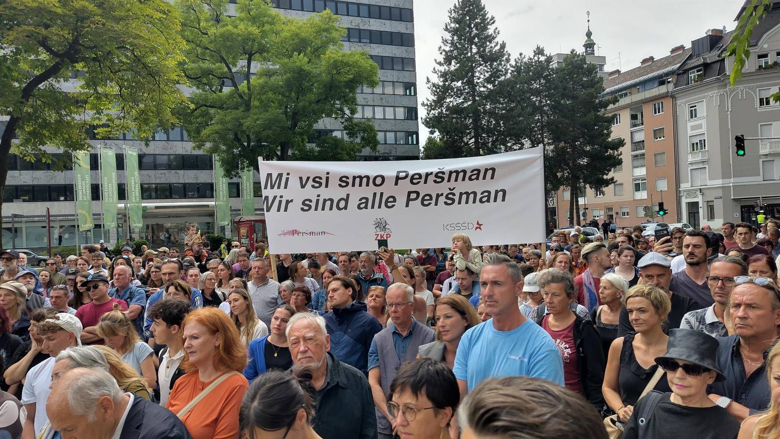 "Wir sind alle Persman", Demonstration in Kärnten, Juli 2025. Foto: Ana Grilc